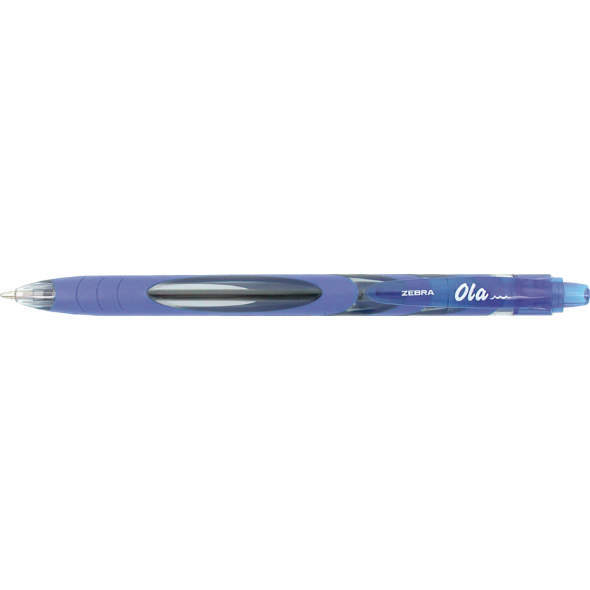 Zebra Ola™ Retractable Ball Point Pen Medium Point Blue 12/box Monk Office