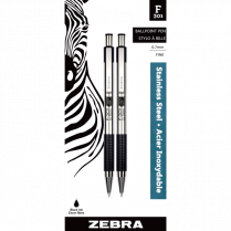 Zebra F-301® Retractable Ball Point Pen Fine Point Black 2/pkg