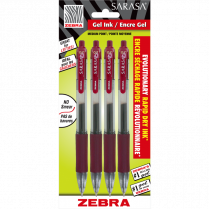 Zebra Sarasa™ Retractable Gel Pens 0.7 mm Port 4/pkg