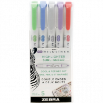 Zebra Mildliner Double Ended Highlighters Assorted Cool and Refined Colours 5/pkg