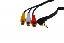 CABLE 3 FEET 4 CONDUCTOR 3.5MM MALE TO TRIPLE RCA FEMALE