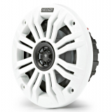 Haut-parleurs marins coaxiaux Kicker - Série KM44, 4 "2 voies, 300 W de crête (100 W RMS), 1/2" tweeter, avec couvercles de grille interchangeables blancs et anthracite