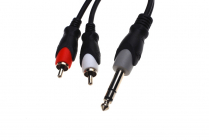 CABLE 1/4" STEREO MALE TO 2 RCA MALE