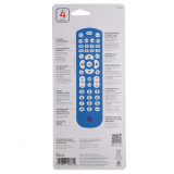 GE Backlit Universal Remote Control, up to 4 different device.  Samsung, Vizio, LG, Sony, Sharp, Roku, Apple TV, TCL, Panasonic, Smart TV, Streaming Players, Blu-Ray, DVD, Blue, 45764