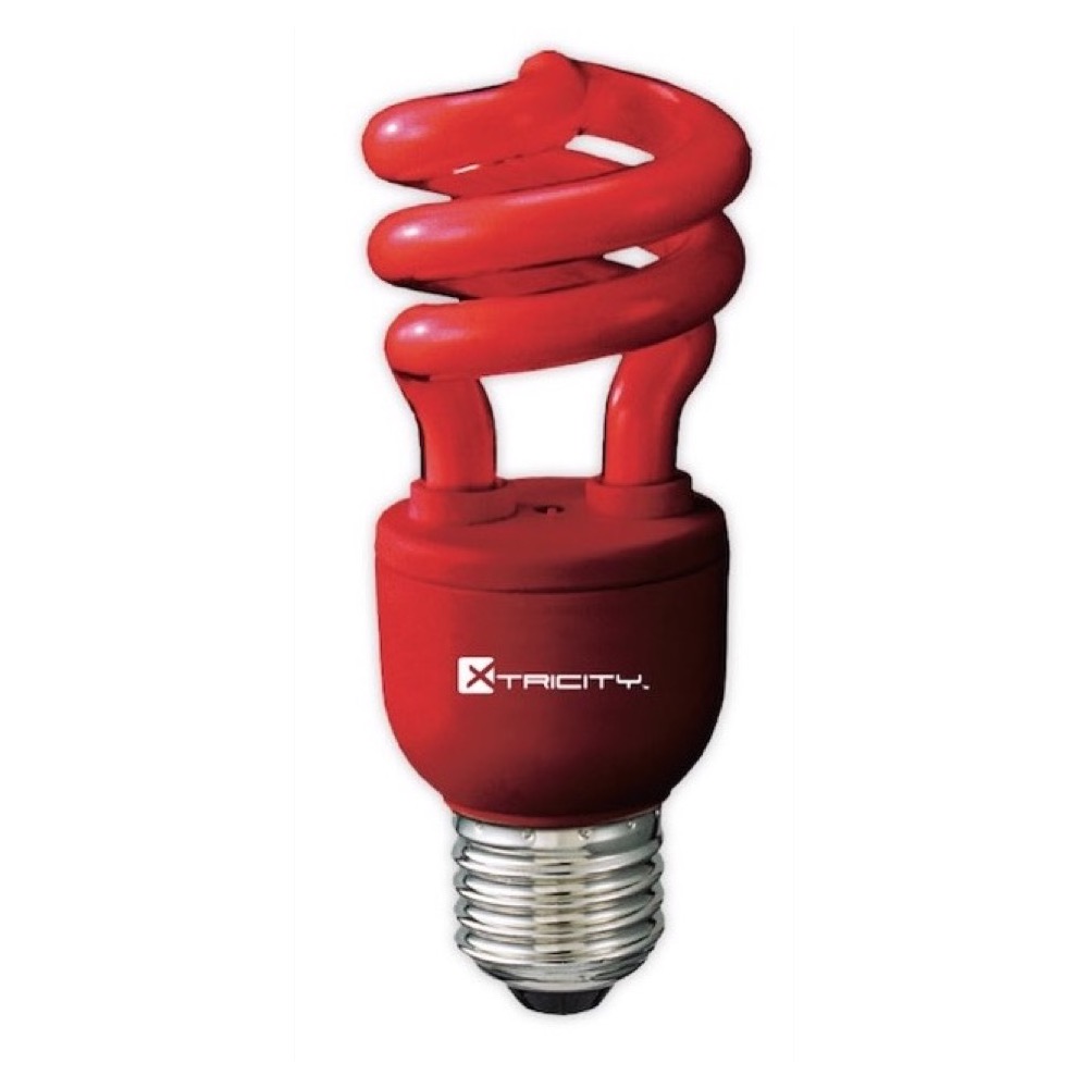 Ampoule compacte spirale fluorescente couleur rouge 13W LUMIERE