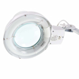 LAMPE NEON ROND-LOUPE BLANCHE SUR BRAS