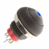 Sealed Push Button, Blue LED (On)-Off Switch, Round, M Serie,SPST,  5,35in