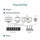 Commutateur de bureau 5 ports 10/100/1000 Mbps