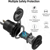 SORTIE USB QC3.0 ET C AVEC VOLTMETRE ROND