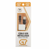 CABLE USB METALLIQUE LIGHTNING 1M