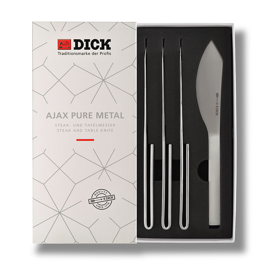 F.Dick Ajax Pure Metal, 9cm Steak and Table Knife, 4-Piece Set