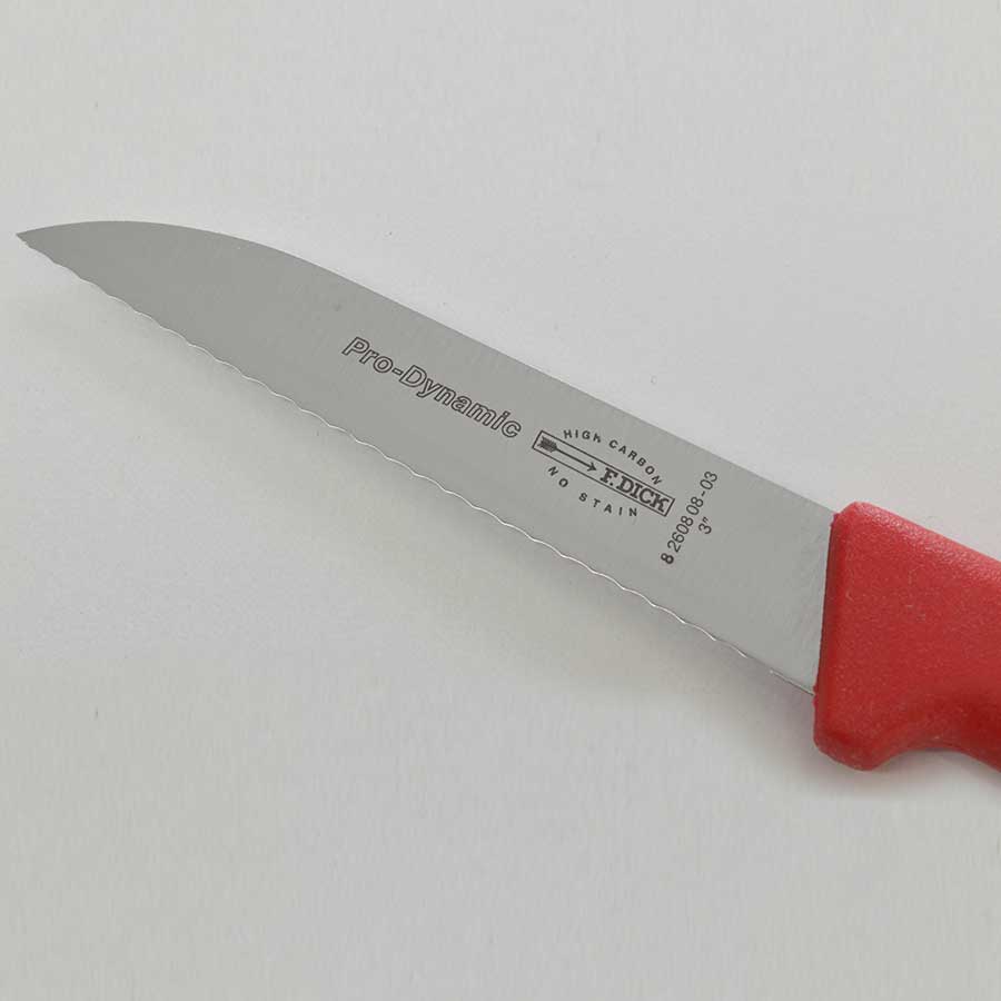 F.Dick ProDynamic Series 3" Paring Knife, Serrated Blade, Red