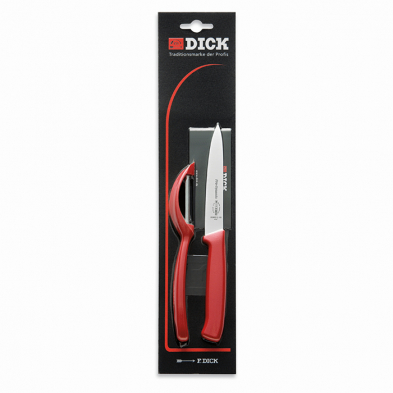 F.Dick ProDynamic Knife and Peeler, 2-Piece Set, Red