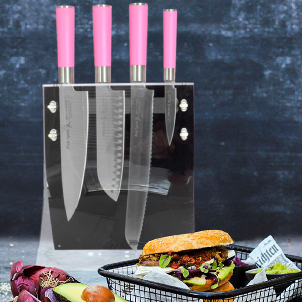 FDICK Pink Spirit four piece knife block set image