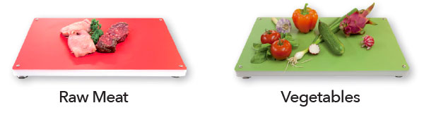 Red and green cutting boards