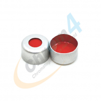 Cap Crimp 8mm Seal Silver Red PTFE/WHT Sil/Red PTFE