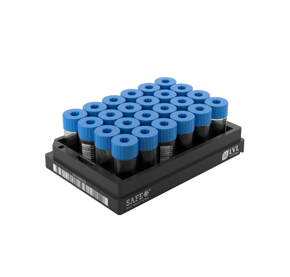 2D Data Matrix Tubes XXLX4000 (µl) Side Code, blue caps, 24x