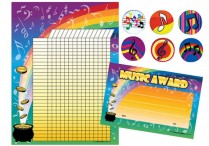 RAINBOW MUSIC Incentive Chart, Stickers & Award Certificates Set