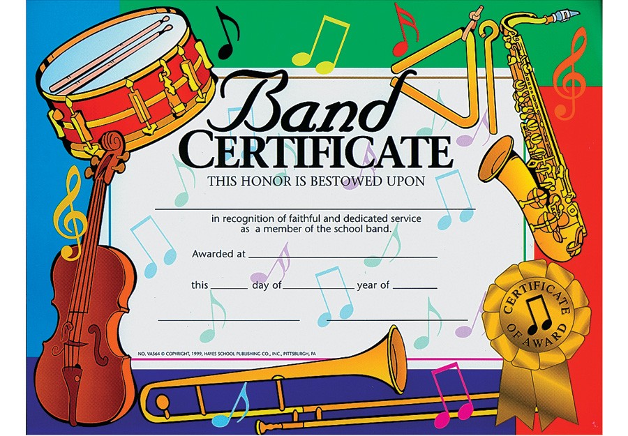 AWARD CERTIFICATE Band Music in Motion