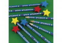 "STAR STUDENT" PENCILS/ERASERS Pkg/12