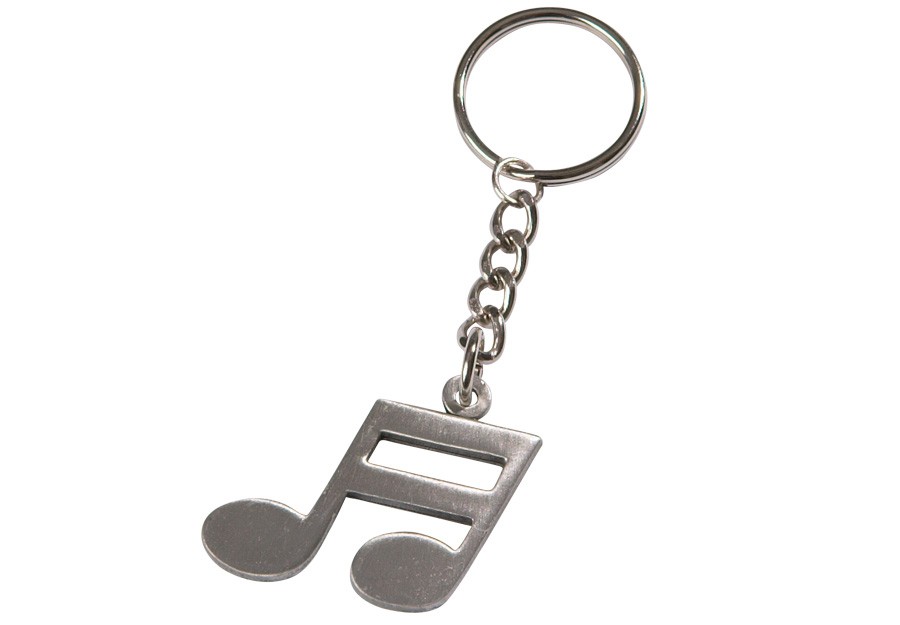 PEWTER KEYRING 16th Note Music in Motion