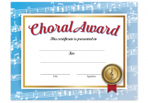 AWARD CERTIFICATE Choral