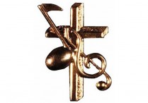 CLEF & 8TH NOTE ON CROSS Tack Pin
