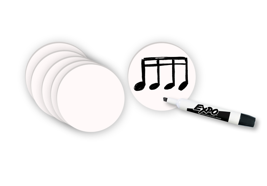 Music-Go-Rounds BLANK WHITE ERASABLE DOTS