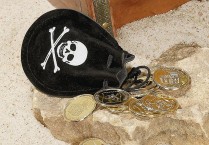 PIRATE'S POUCH W/ GOLD COINS