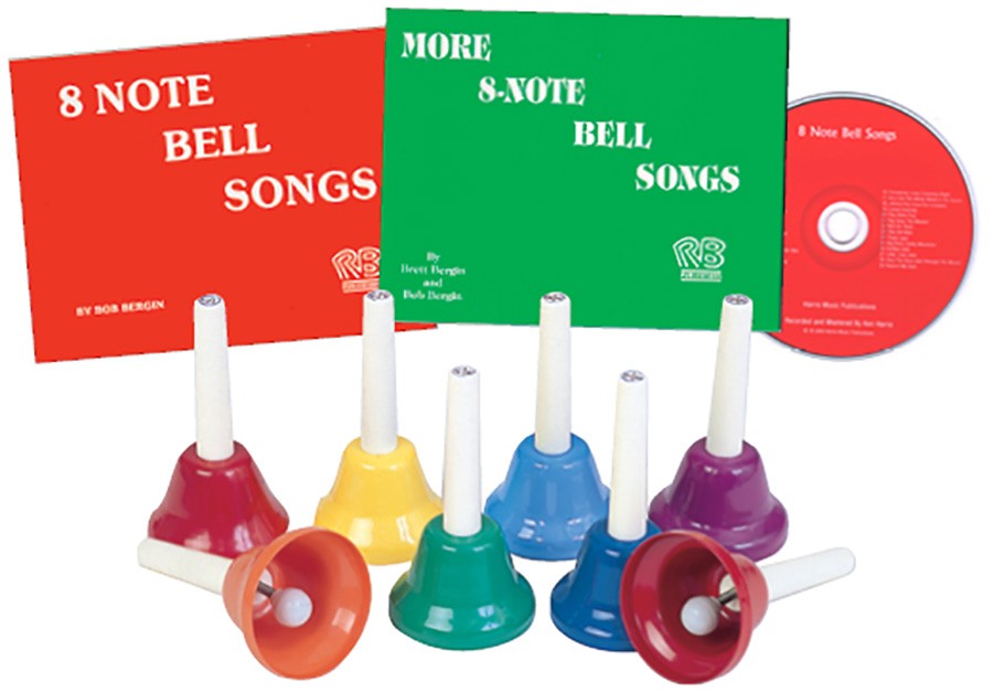Chroma-Notes 8-NOTE HANDBELLS & BELL SONGBOOKS Vol. 1 & 2 plus CD Set ...