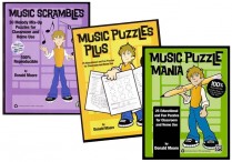 MUSIC PUZZLES MANIA, MUSIC PUZZLES PLUS & MUSIC SCRAMBLES  3-Bk Set