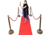 RED ROPE STANCHIONS & RED CARPET SET
