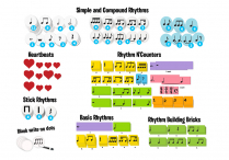 Music-Go-Rounds RHYTHM KIT COMPLETE:  8 Rhythm Sets plus Blank Dots