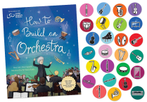 HOW TO BUILD AN ORCHESTRA Hardback + Download & Music-Go-Rounds MUSICAL INSTRUMENTS Set