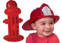 FIRE CHIEF HELMET & INFLATABLE FIRE HYDRANT SET