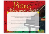 ACHIEVEMENT AWARD CERTIFICATE Piano