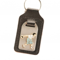 KEY CHAIN WITH LADY BOWLER BADGE