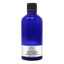 Blue Glass Bottle 100 ml + Black Cap 18 TE/Dropper