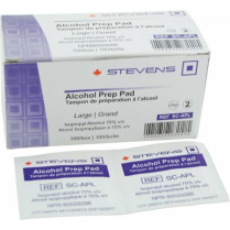 Stevens Alcohol Prep Pads, 70%, Large, Sterile