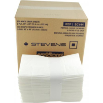 Stevens Disposable Drape Sheets, Fanfold, 36" x 48", 2-Ply, White