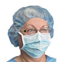 PRIMED® ASTM Level 1 Anti-Fog Foam Mask, Surgical Ties, Blue