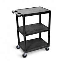 Luxor® Utility Cart 3 Shelves, Structural Foam Plastic
