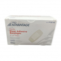 Pro Advantage® Sheer Adhesive Bandages, 2" x 4" Strips