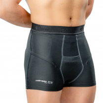 Hernia Boxer Brief, Black, Large