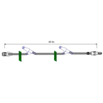 ICU Medical® Extension Set w/2 Clave & 2 Clamps, Rotating Luer, 43" Tubing