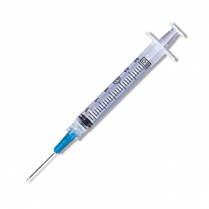 BD Luer-Lok™ 3mL Syringe with Needle, 23 G x 1" (Turquoise Hub)