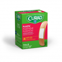 CURAD® Plastic Adhesive Bandages, Strip - 3/4" x 3"