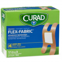 CURAD® Flex-Fabric™ Adhesive Bandages, 1 ½" x 3'' - Knuckle