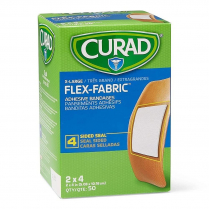 CURAD® Flex-Fabric™ Adhesive Bandages, 2" x 4” - Strips