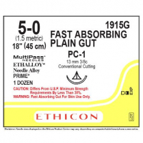 ETHICON® Fast Absorbing Plain Gut Suture, 1915G (5-0 w/PC-1 Needle)